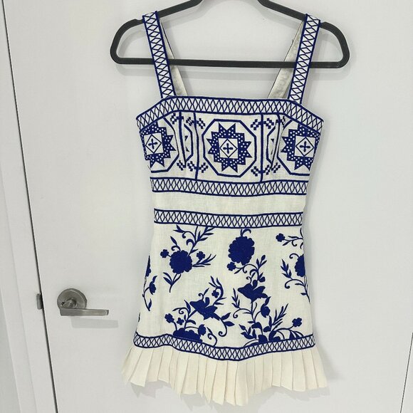 Alexis Asteria Linen Floral Dress, XS - Picture 1 of 9